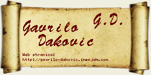 Gavrilo Daković vizit kartica
